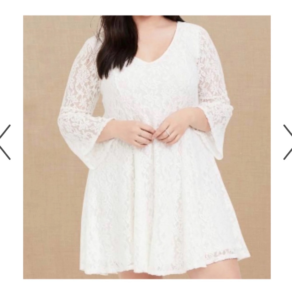 Torrid White Lace Mini Dress